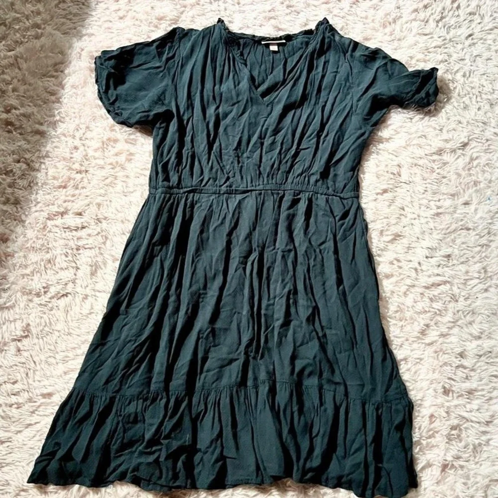 Whimsical Cottage Core Dark Fairy Milkmaid Tiered Dress Womens XL Gothic Prairie